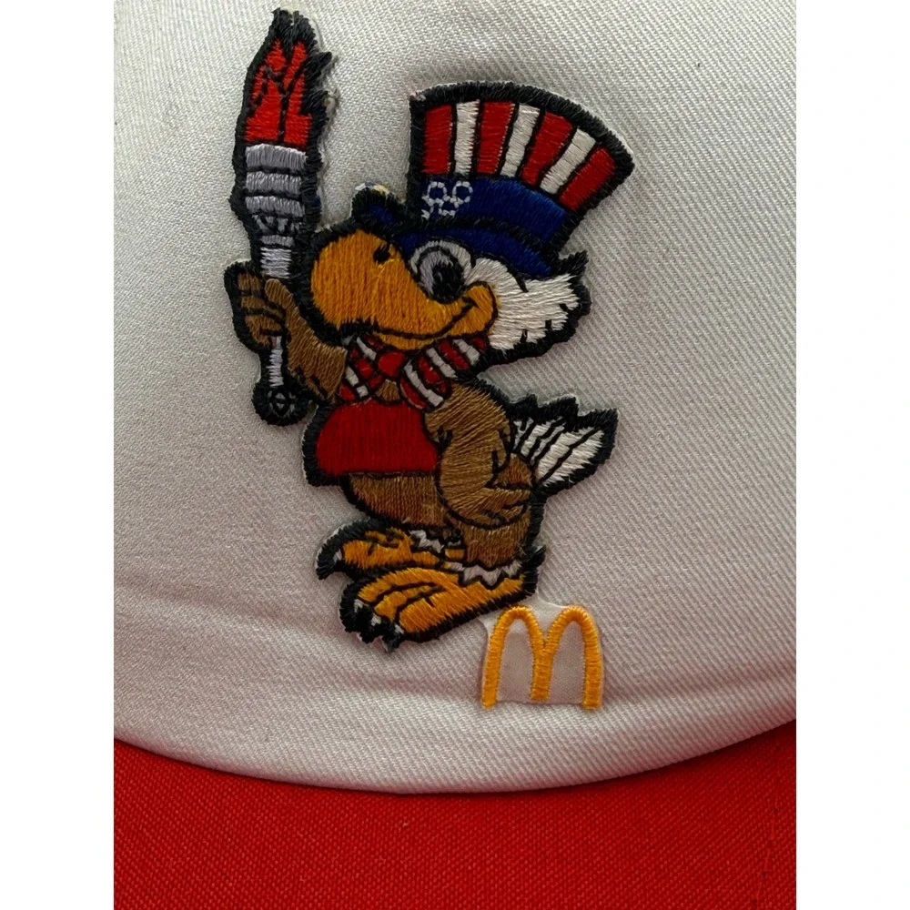 McDonalds Vintage 1984 Olympics Sam the Eagle Trucker Hat Red White Blue OSFM